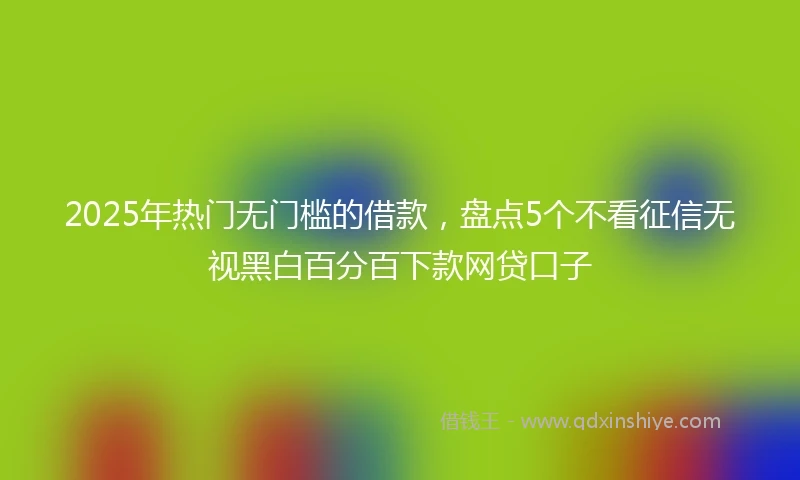 2025年热门无门槛的借款，盘点5个不看征信无视黑白百分百下款网贷口子