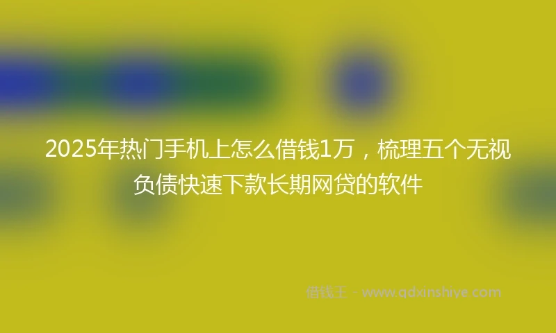 2025年热门手机上怎么借钱1万，梳理五个无视负债快速下款长期网贷的软件