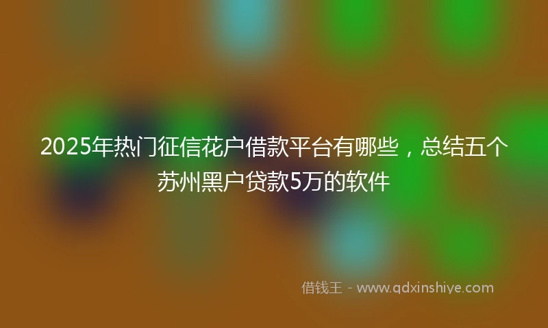 2025年热门征信花户借款平台有哪些，总结五个苏州黑户贷款5万的软件