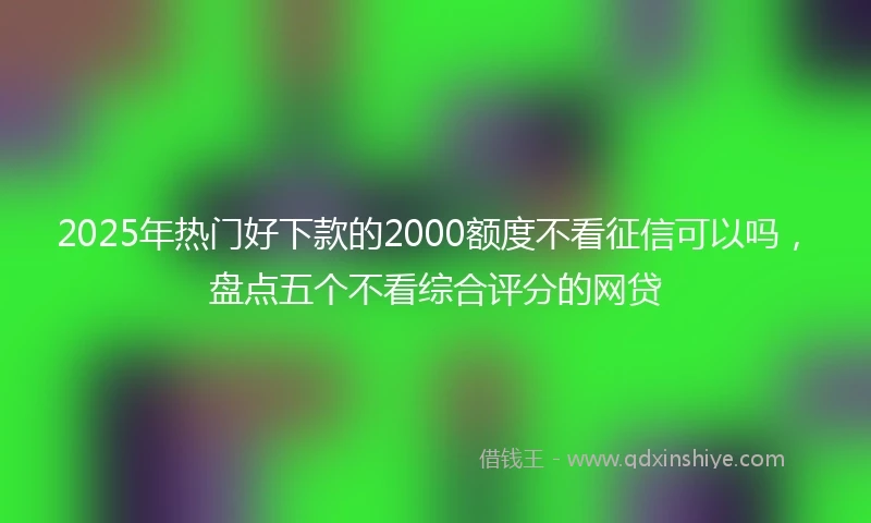 2025年热门好下款的2000额度不看征信可以吗，盘点五个不看综合评分的网贷