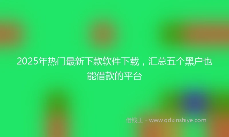 2025年热门最新下款软件下载，汇总五个黑户也能借款的平台