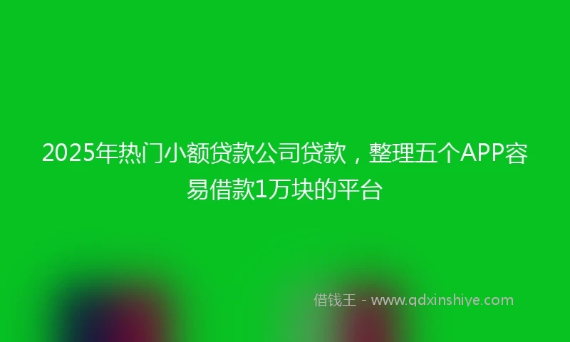 2025年热门小额贷款公司贷款，整理五个APP容易借款1万块的平台