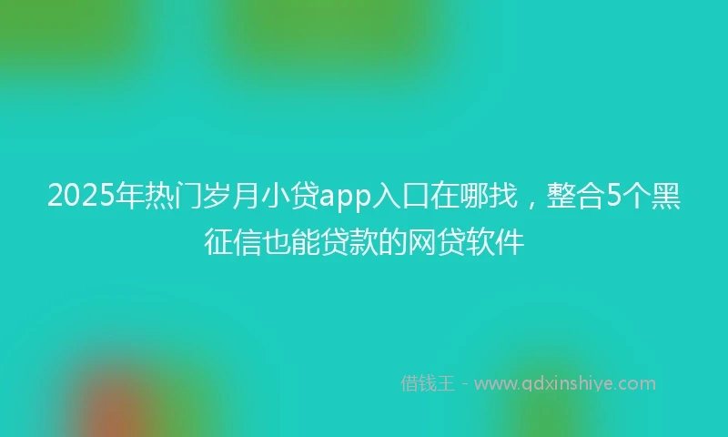 2025年热门岁月小贷app入口在哪找，整合5个黑征信也能贷款的网贷软件