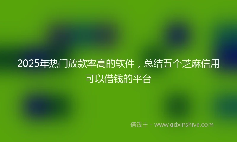 2025年热门放款率高的软件，总结五个芝麻信用可以借钱的平台