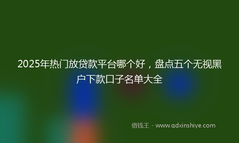 2025年热门放贷款平台哪个好，盘点五个无视黑户下款口子名单大全