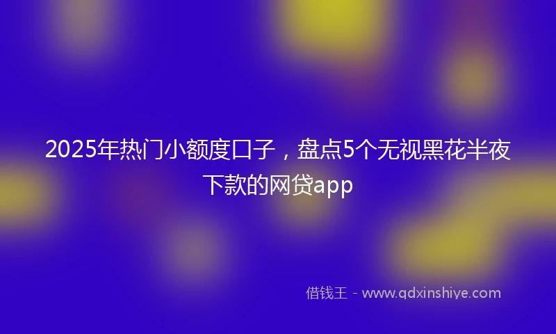 2025年热门小额度口子，盘点5个无视黑花半夜下款的网贷app