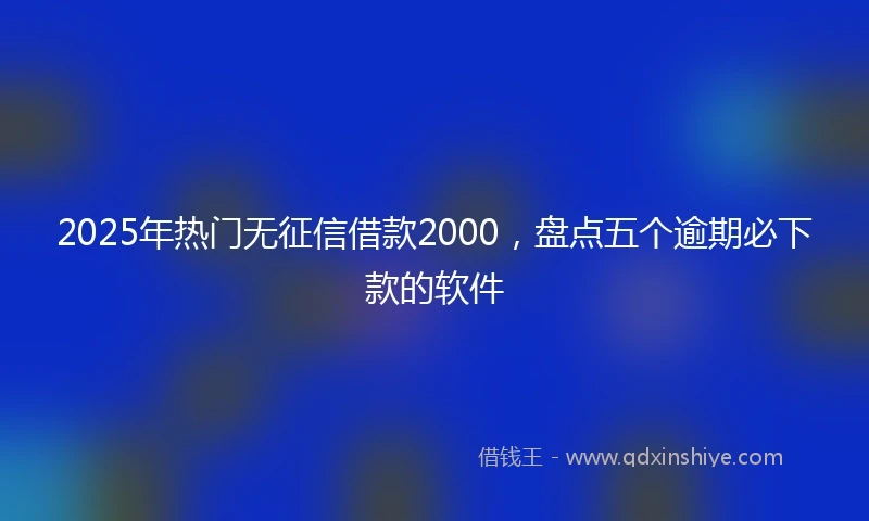 2025年热门无征信借款2000，盘点五个逾期必下款的软件