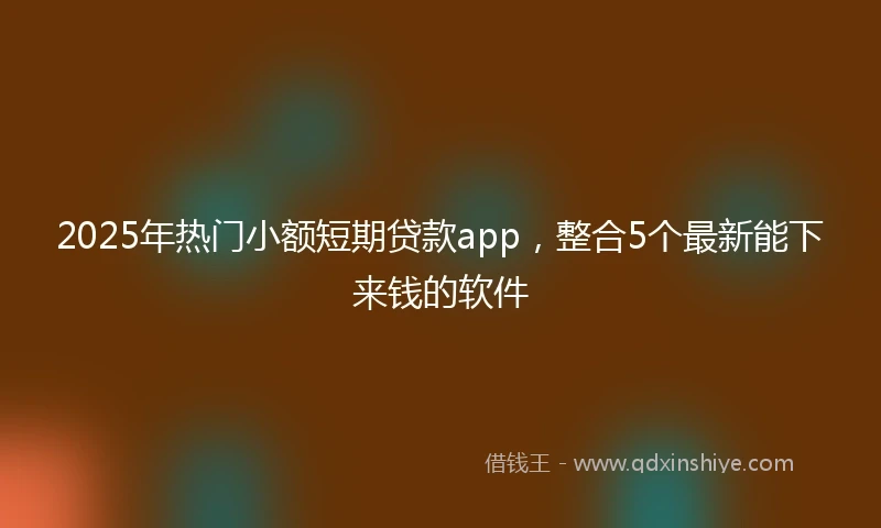 2025年热门小额短期贷款app，整合5个最新能下来钱的软件