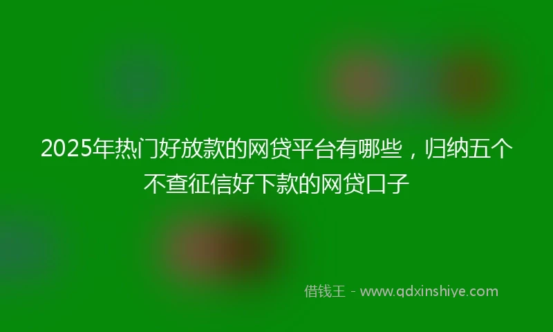 2025年热门好放款的网贷平台有哪些，归纳五个不查征信好下款的网贷口子