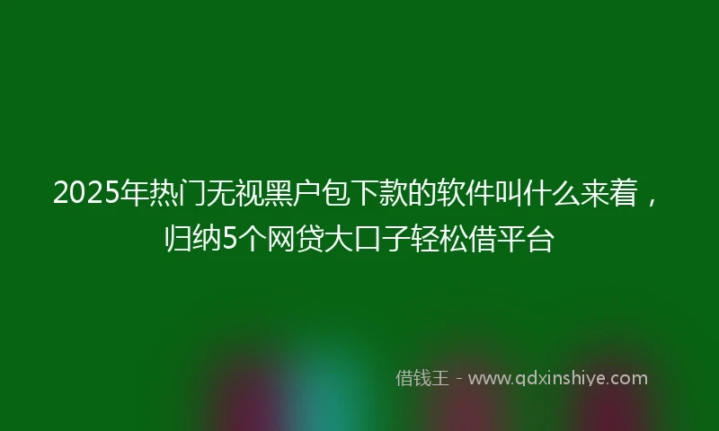 2025年热门无视黑户包下款的软件叫什么来着，归纳5个网贷大口子轻松借平台