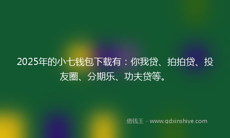 2025年的小七钱包下载有:你我贷、拍拍贷、投友圈、分期乐、功夫贷等。