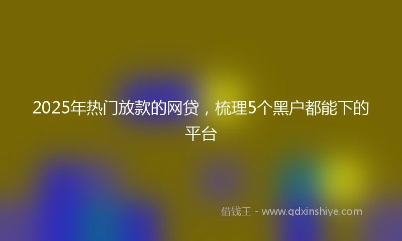 2025年热门放款的网贷，梳理5个黑户都能下的平台