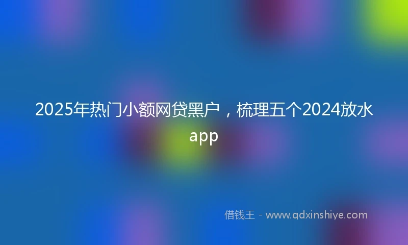 2025年热门小额网贷黑户，梳理五个2024放水app