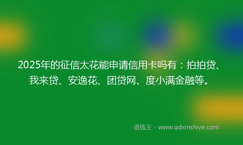 2025年的征信太花能申请信用卡吗有：拍拍贷、我来贷、安逸花、团贷网、度小满金融等。