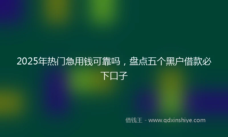 2025年热门急用钱可靠吗，盘点五个黑户借款必下口子