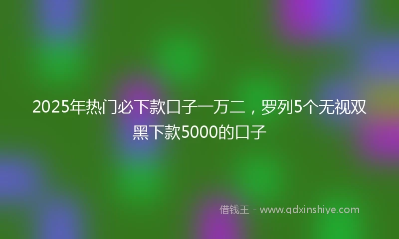 2025年热门必下款口子一万二，罗列5个无视双黑下款5000的口子