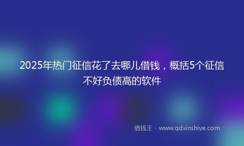 2025年热门征信花了去哪儿借钱，概括5个征信不好负债高的软件