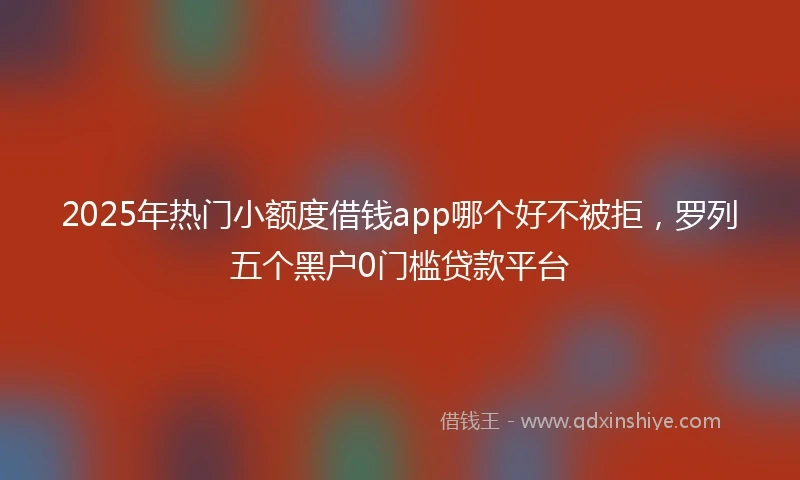 2025年热门小额度借钱app哪个好不被拒，罗列五个黑户0门槛贷款平台