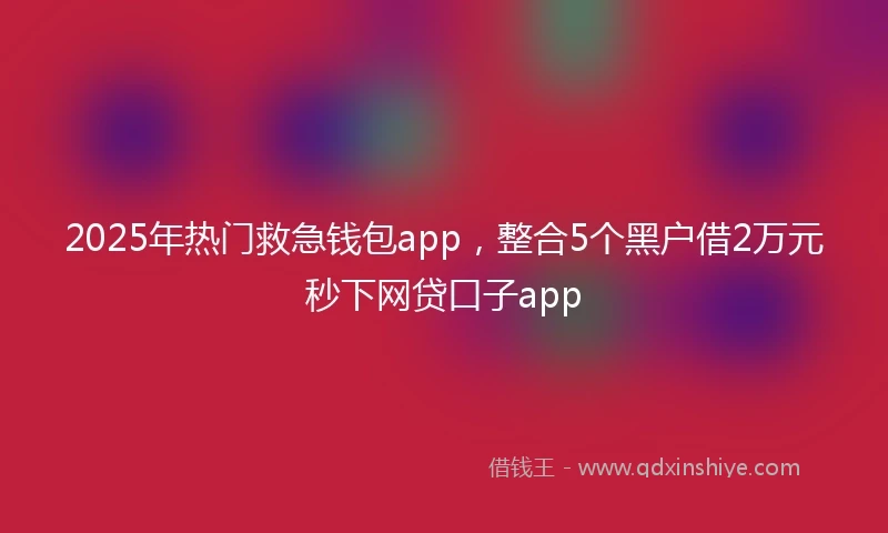 2025年热门救急钱包app，整合5个黑户借2万元秒下网贷口子app