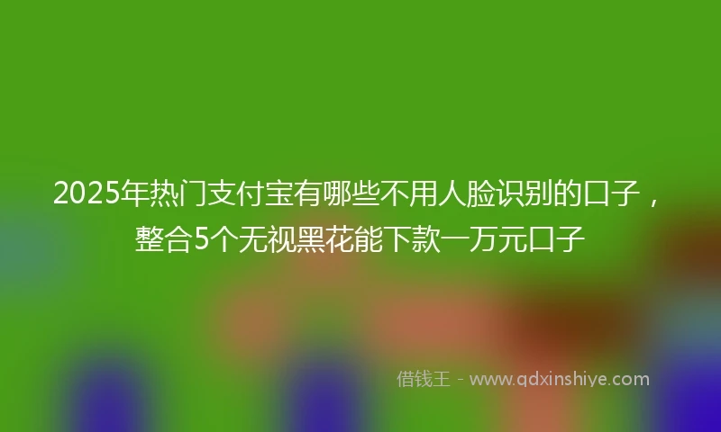 2025年热门支付宝有哪些不用人脸识别的口子，整合5个无视黑花能下款一万元口子