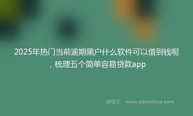 2025年热门当前逾期黑户什么软件可以借到钱呢，梳理五个简单容易贷款app