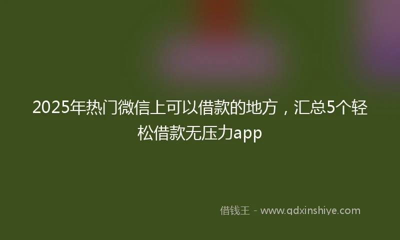 2025年热门微信上可以借款的地方，汇总5个轻松借款无压力app