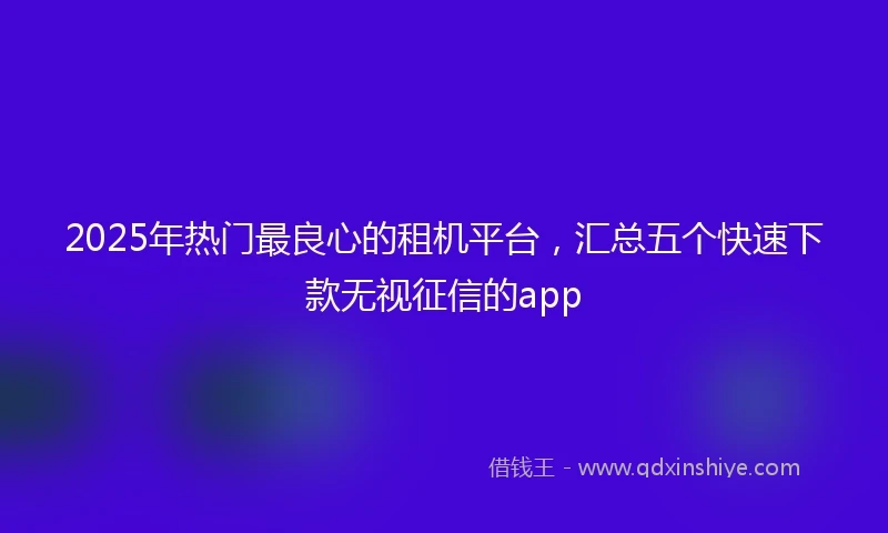 2025年热门最良心的租机平台，汇总五个快速下款无视征信的app