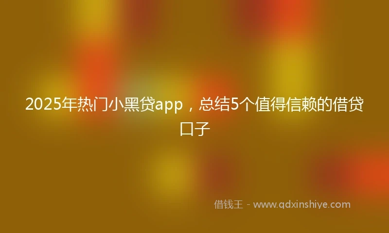 2025年热门小黑贷app，总结5个值得信赖的借贷口子