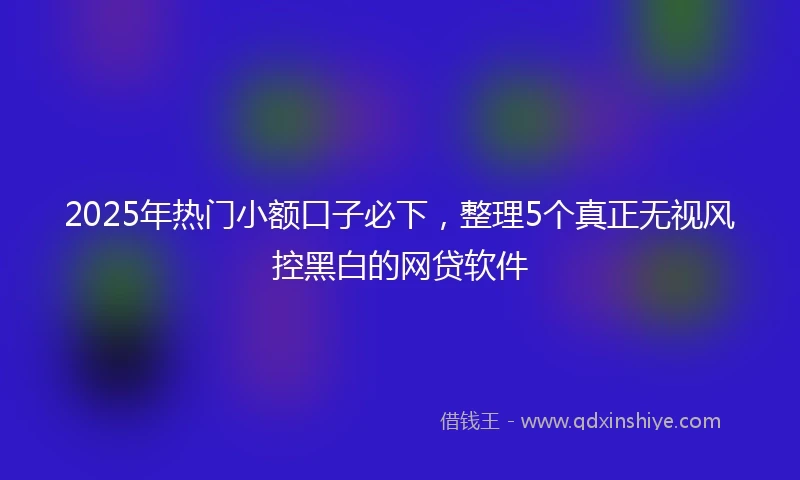 2025年热门小额口子必下，整理5个真正无视风控黑白的网贷软件