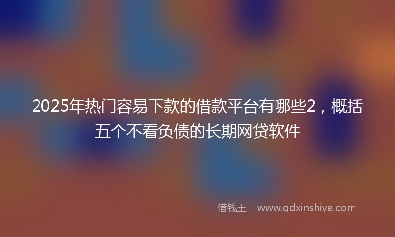 2025年热门容易下款的借款平台有哪些2，概括五个不看负债的长期网贷软件