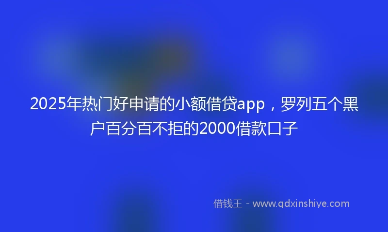 2025年热门好申请的小额借贷app，罗列五个黑户百分百不拒的2000借款口子