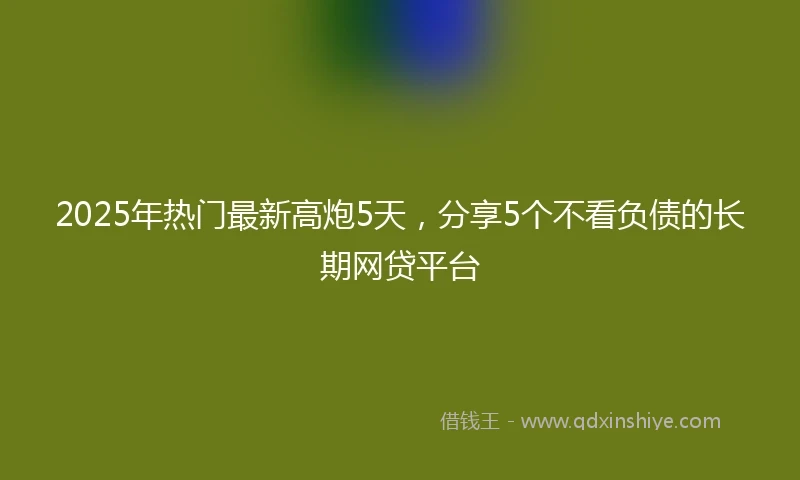 2025年热门最新高炮5天，分享5个不看负债的长期网贷平台