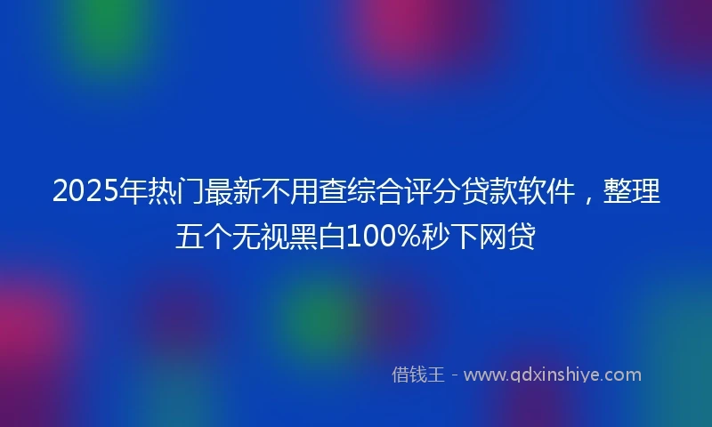 2025年热门最新不用查综合评分贷款软件，整理五个无视黑白100%秒下网贷