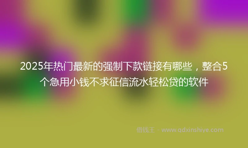 2025年热门最新的强制下款链接有哪些，整合5个急用小钱不求征信流水轻松贷的软件