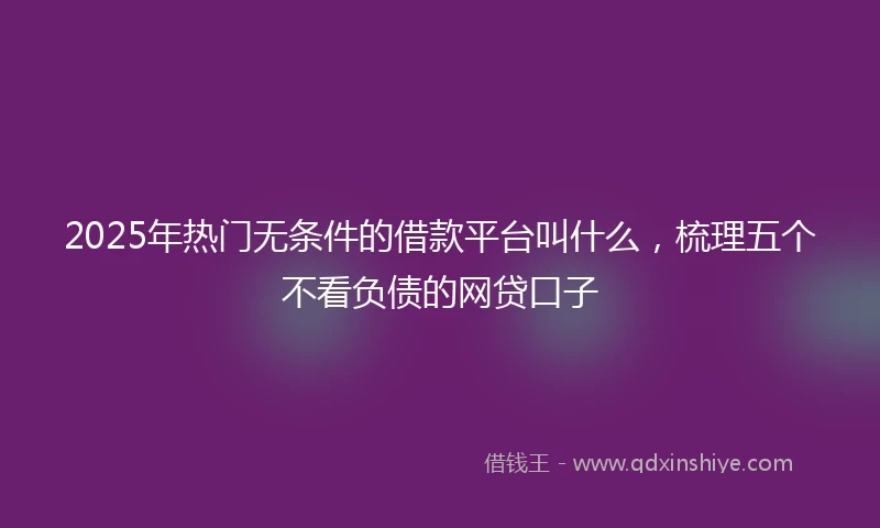 2025年热门无条件的借款平台叫什么，梳理五个不看负债的网贷口子