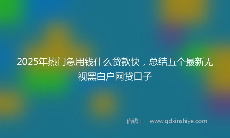 2025年热门急用钱什么贷款快，总结五个最新无视黑白户网贷口子