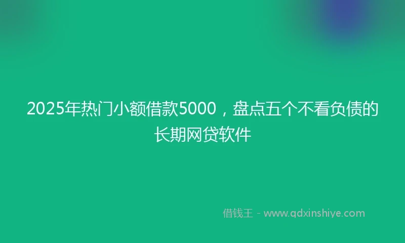 2025年热门小额借款5000，盘点五个不看负债的长期网贷软件