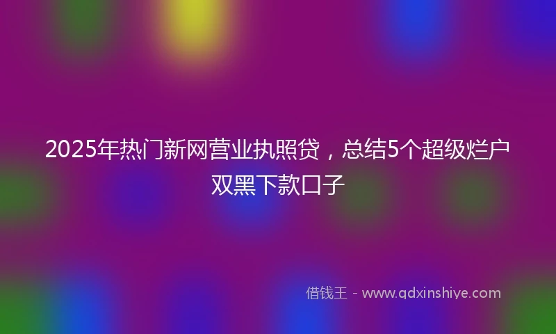 2025年热门新网营业执照贷，总结5个超级烂户双黑下款口子