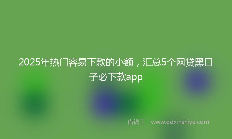 2025年热门容易下款的小额，汇总5个网贷黑口子必下款app