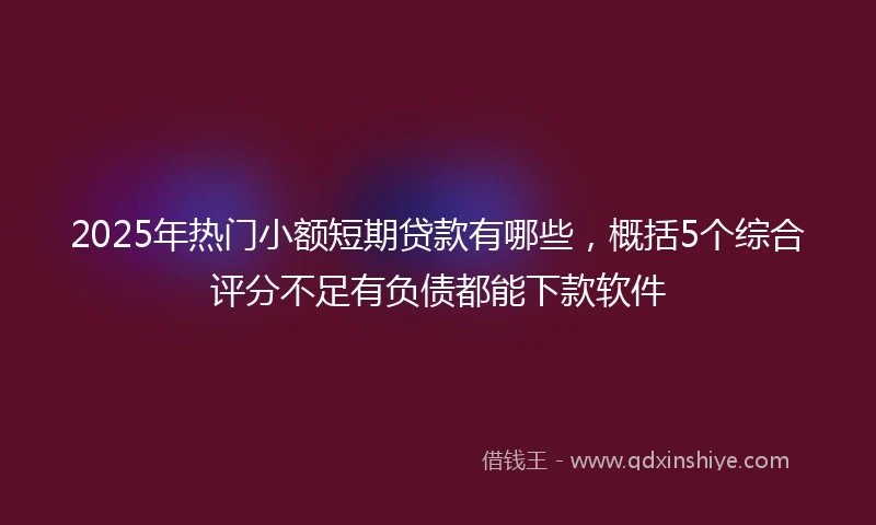 2025年热门小额短期贷款有哪些，概括5个综合评分不足有负债都能下款软件