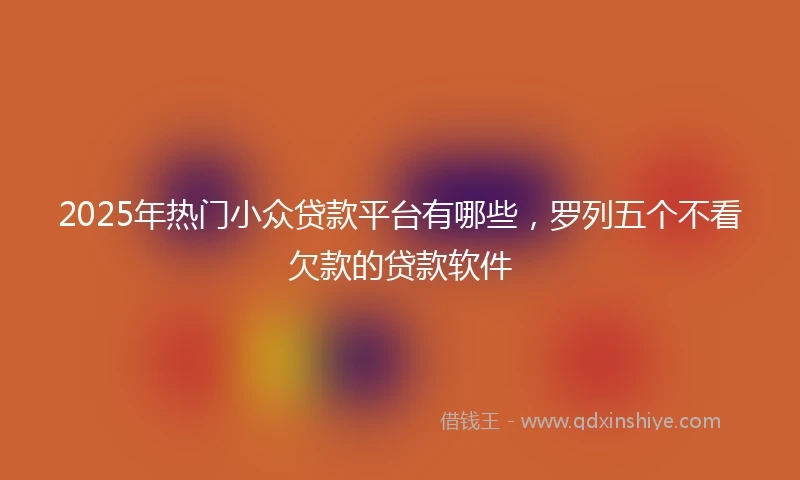 2025年热门小众贷款平台有哪些，罗列五个不看欠款的贷款软件