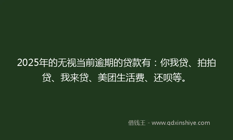 2025年的无视当前逾期的贷款有：你我贷、拍拍贷、我来贷、美团生活费、还呗等。