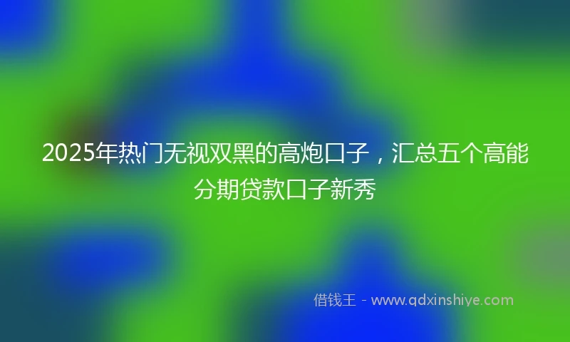 2025年热门无视双黑的高炮口子，汇总五个高能分期贷款口子新秀