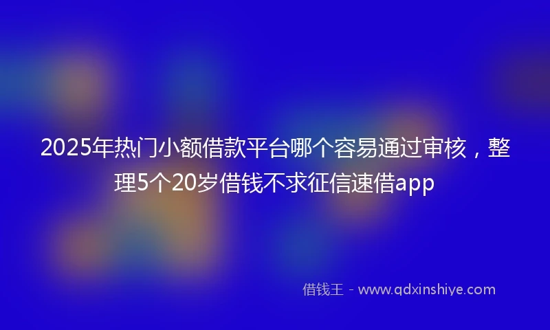 2025年热门小额借款平台哪个容易通过审核，整理5个20岁借钱不求征信速借app