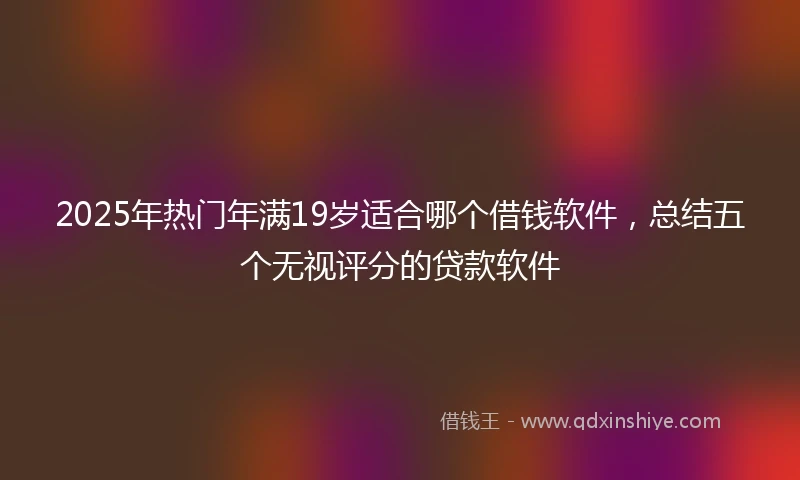 2025年热门年满19岁适合哪个借钱软件，总结五个无视评分的贷款软件
