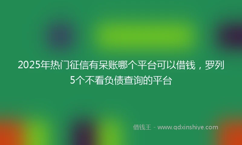 2025年热门征信有呆账哪个平台可以借钱，罗列5个不看负债查询的平台
