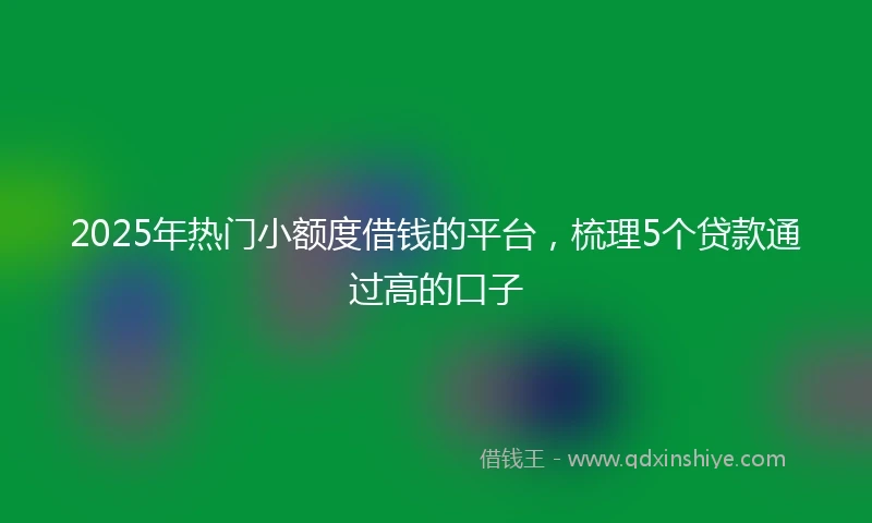 2025年热门小额度借钱的平台，梳理5个贷款通过高的口子