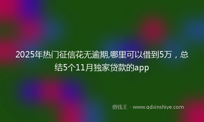 2025年热门征信花无逾期,哪里可以借到5万，总结5个11月独家贷款的app