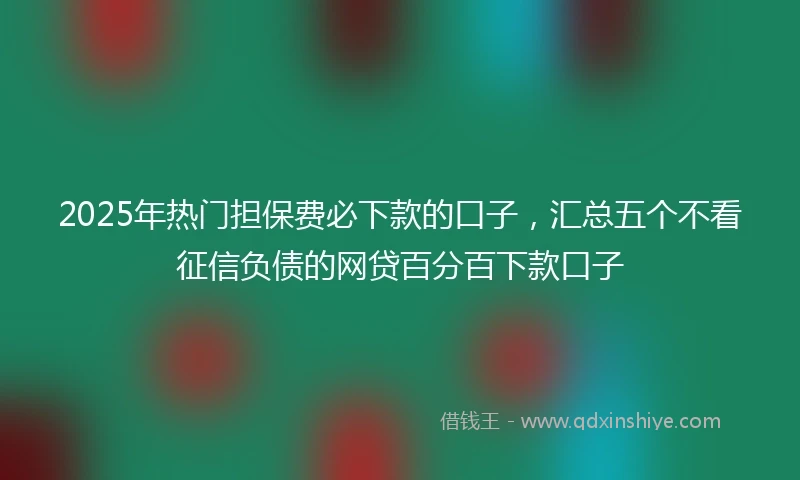 2025年热门担保费必下款的口子，汇总五个不看征信负债的网贷百分百下款口子