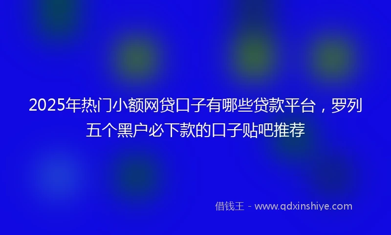 2025年热门小额网贷口子有哪些贷款平台，罗列五个黑户必下款的口子贴吧推荐